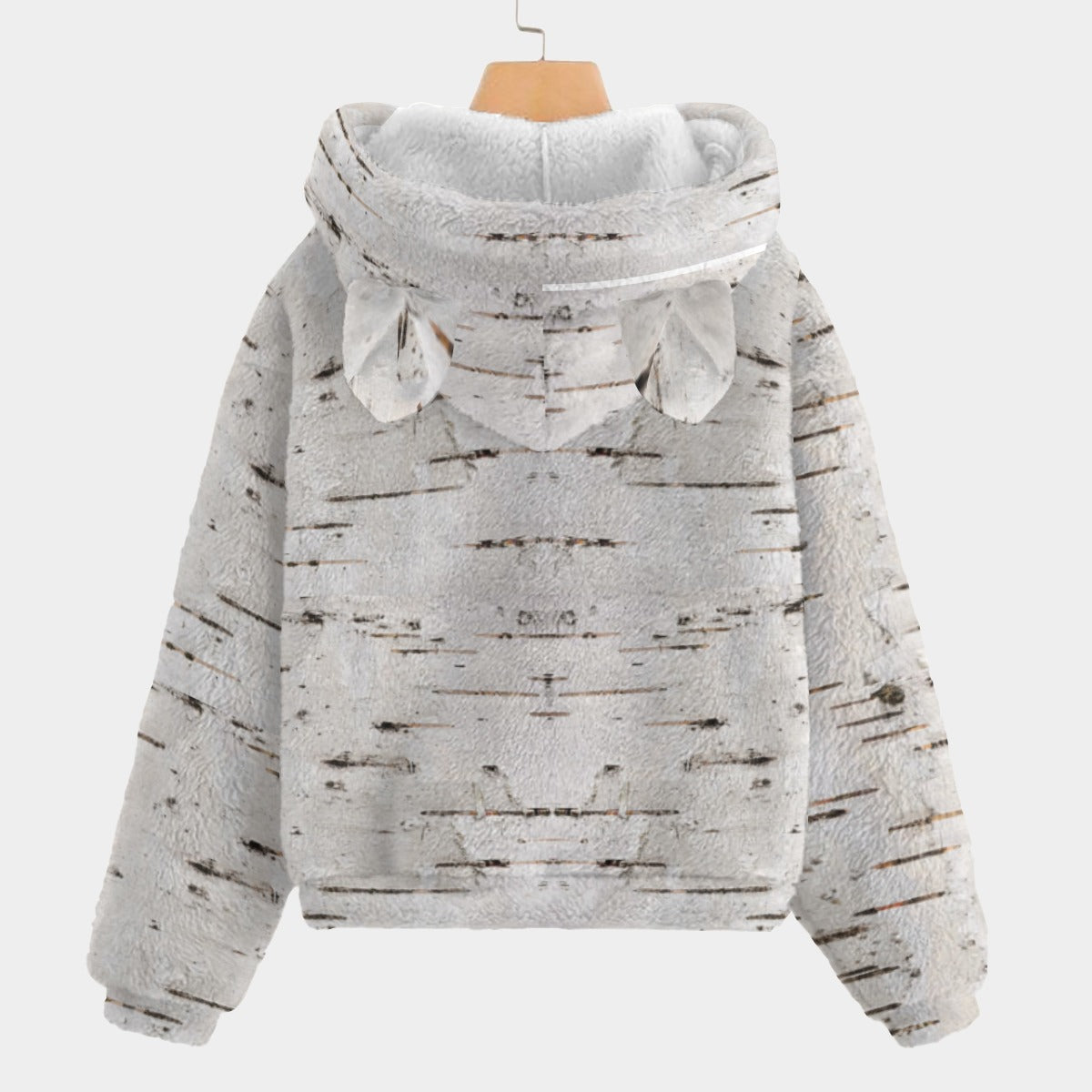 Kid's Plush Woodland Hoodie - Birch Print