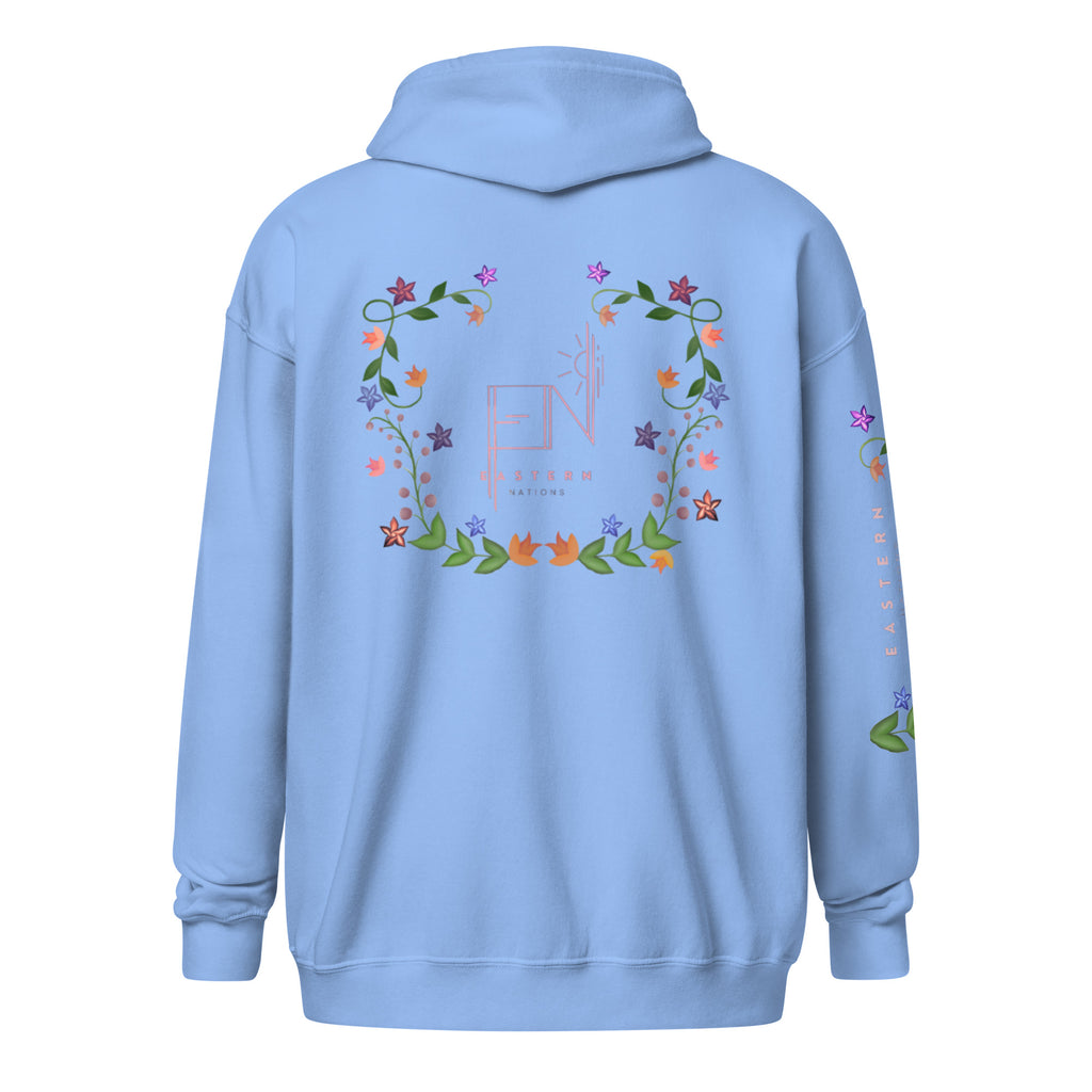 Floral Logo Unisex heavy blend zip hoodie