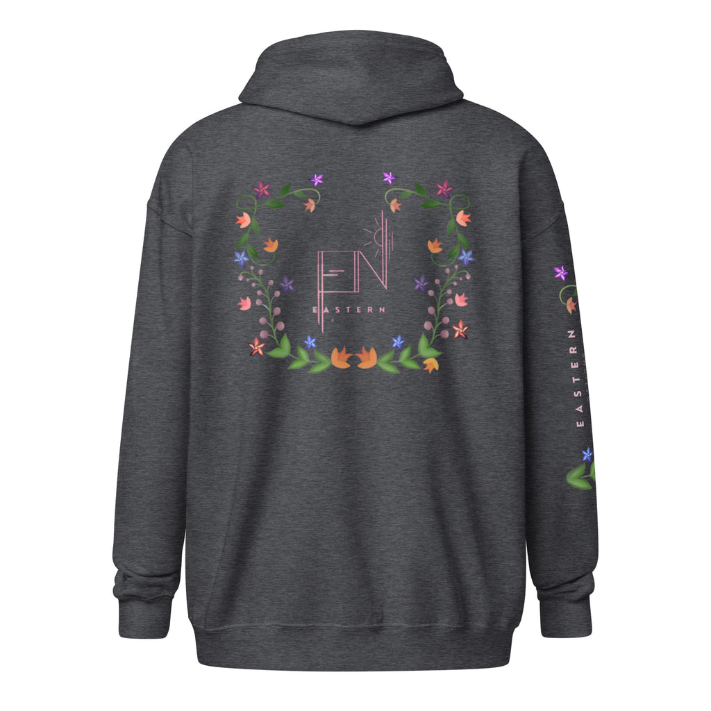 Floral Logo Unisex heavy blend zip hoodie