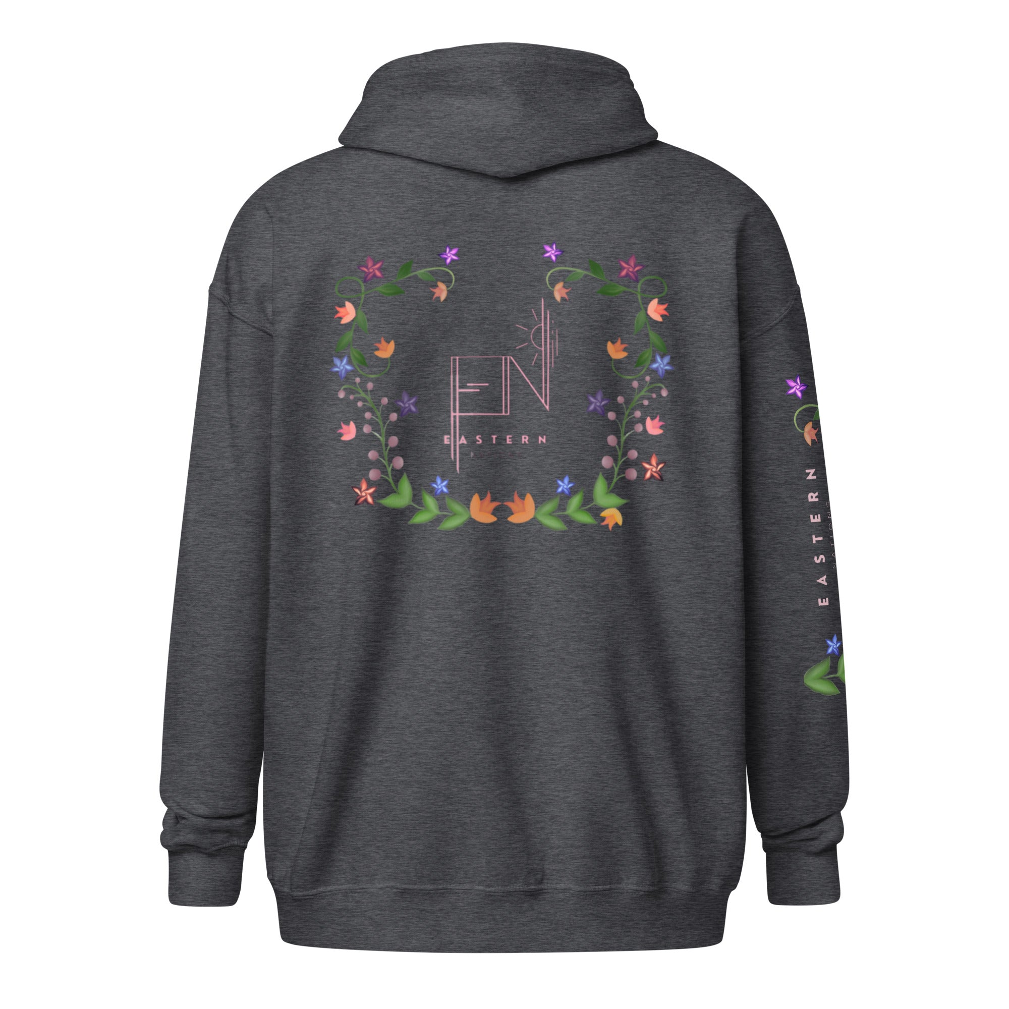 Floral Logo Unisex heavy blend zip hoodie
