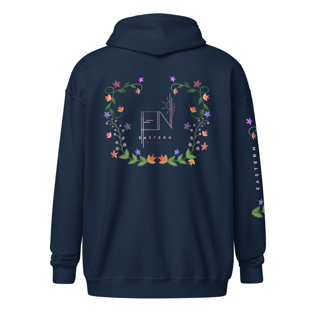 Floral Logo Unisex heavy blend zip hoodie