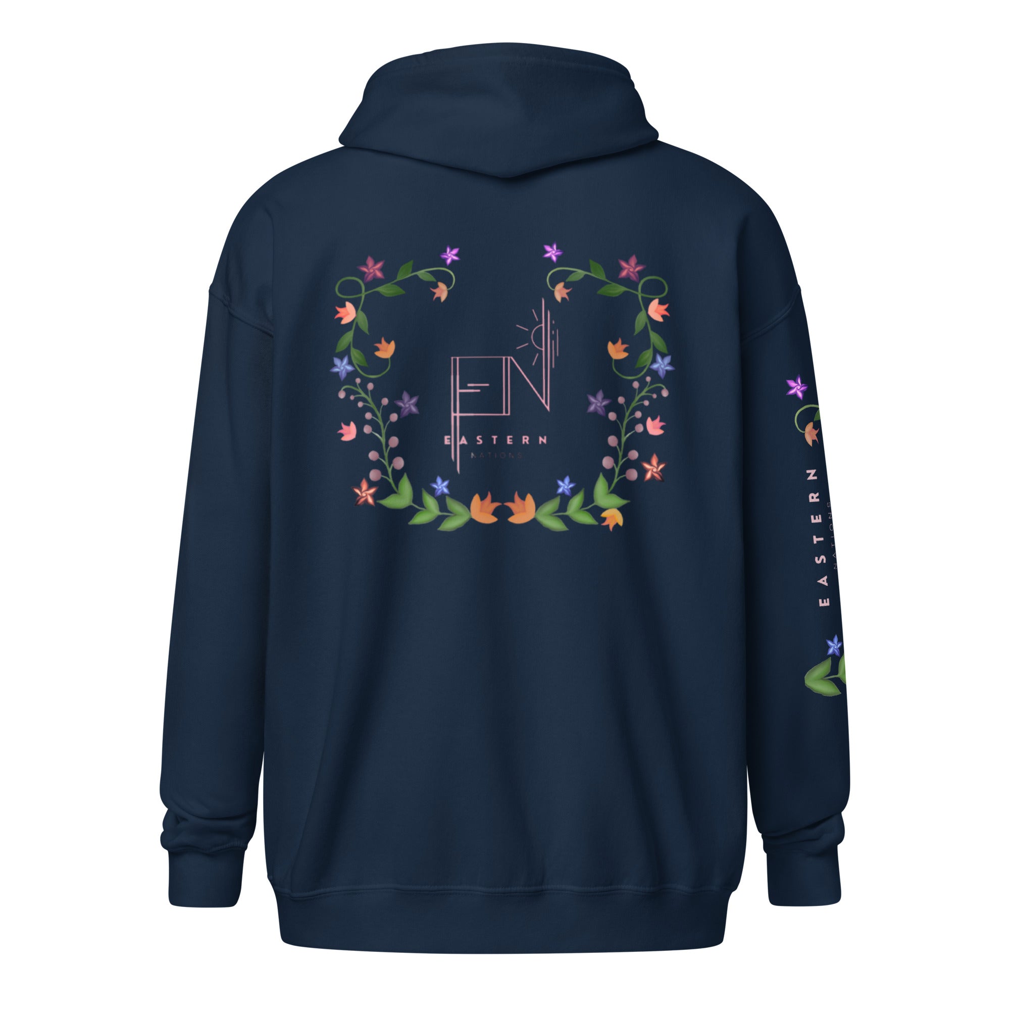 Floral Logo Unisex heavy blend zip hoodie