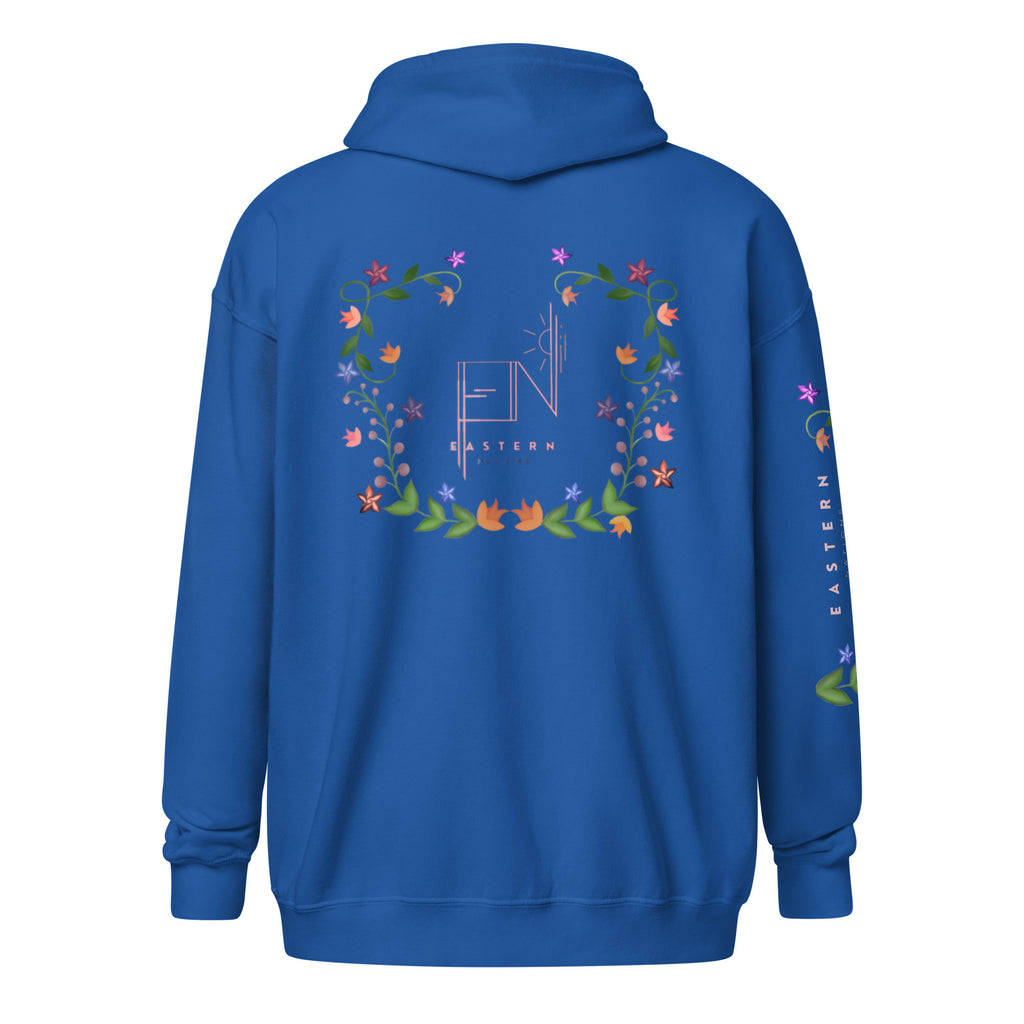 Floral Logo Unisex heavy blend zip hoodie