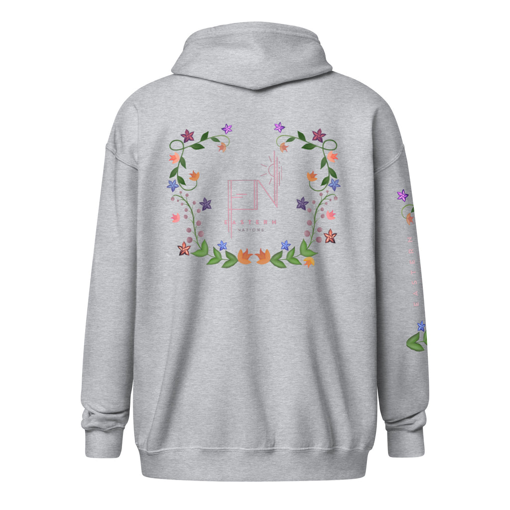 Floral Logo Unisex heavy blend zip hoodie