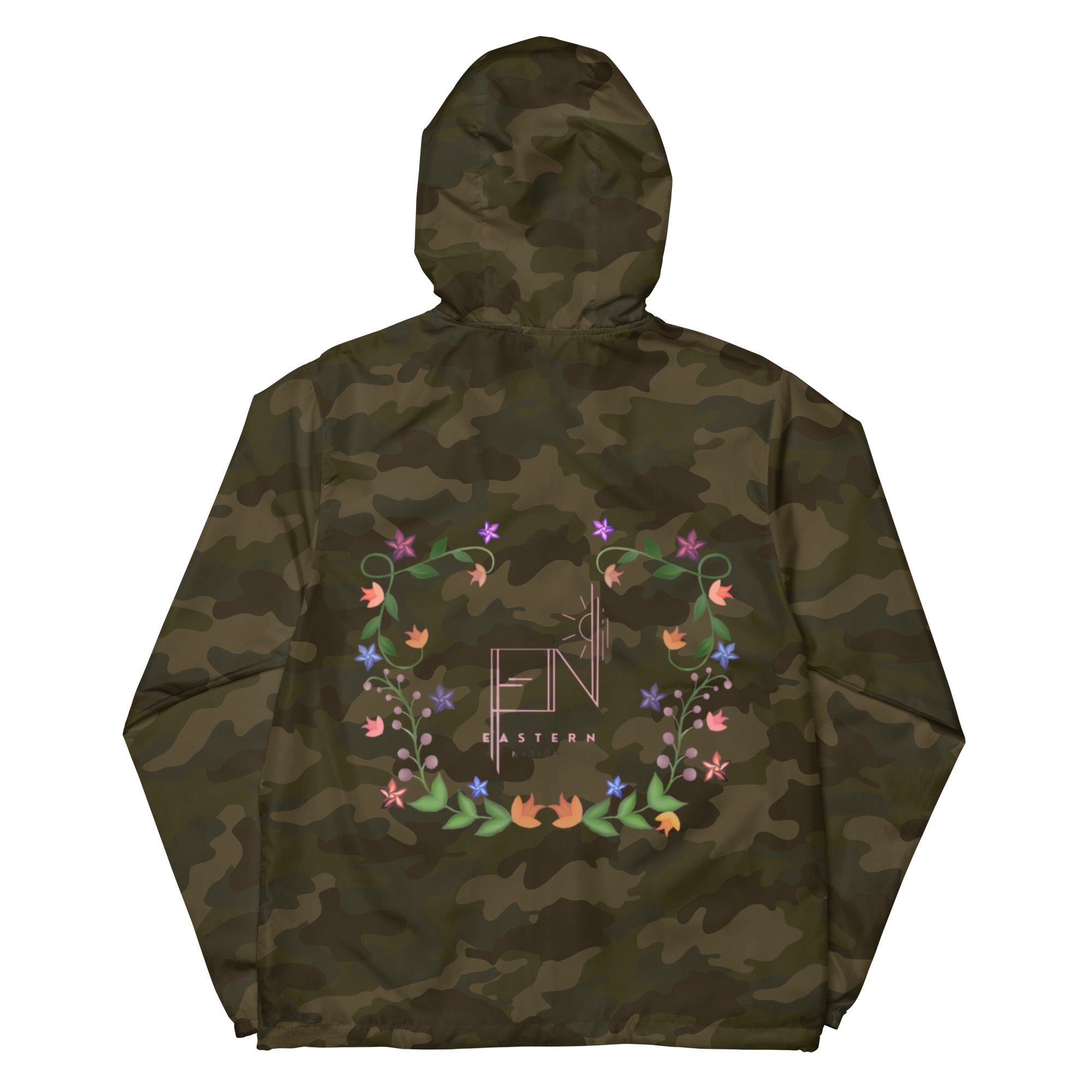 Floral Logo Unisex lightweight zip up windbreaker